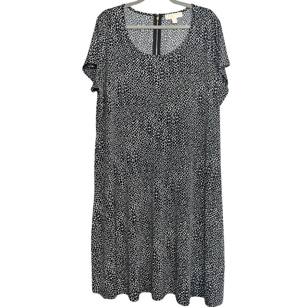 Michael Kors EUC Black White Pattern Short Sleeve Dress Womens Plus Size 3X